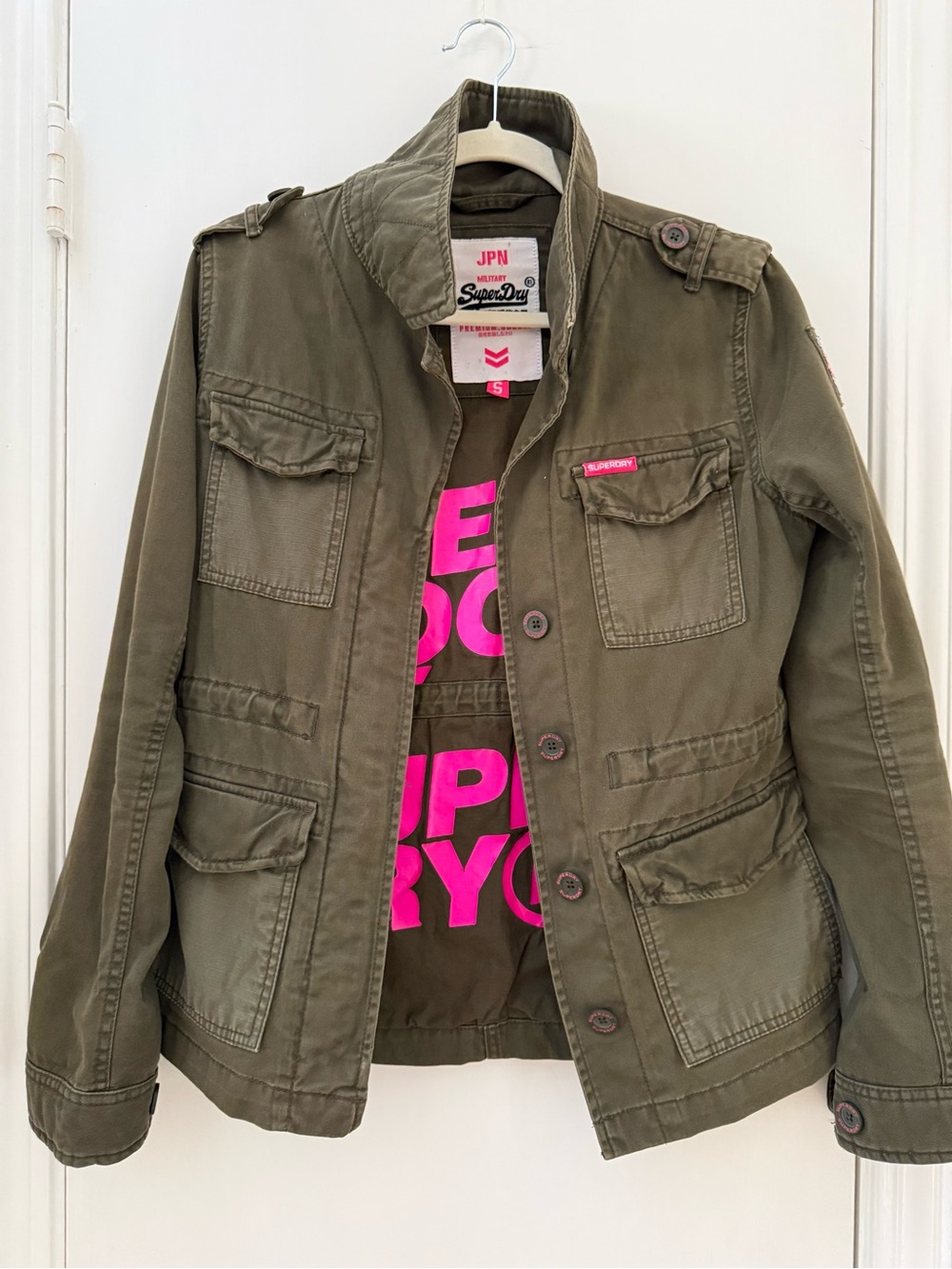 Superdry Women’s Rookie Olive Military Jacket, Size S